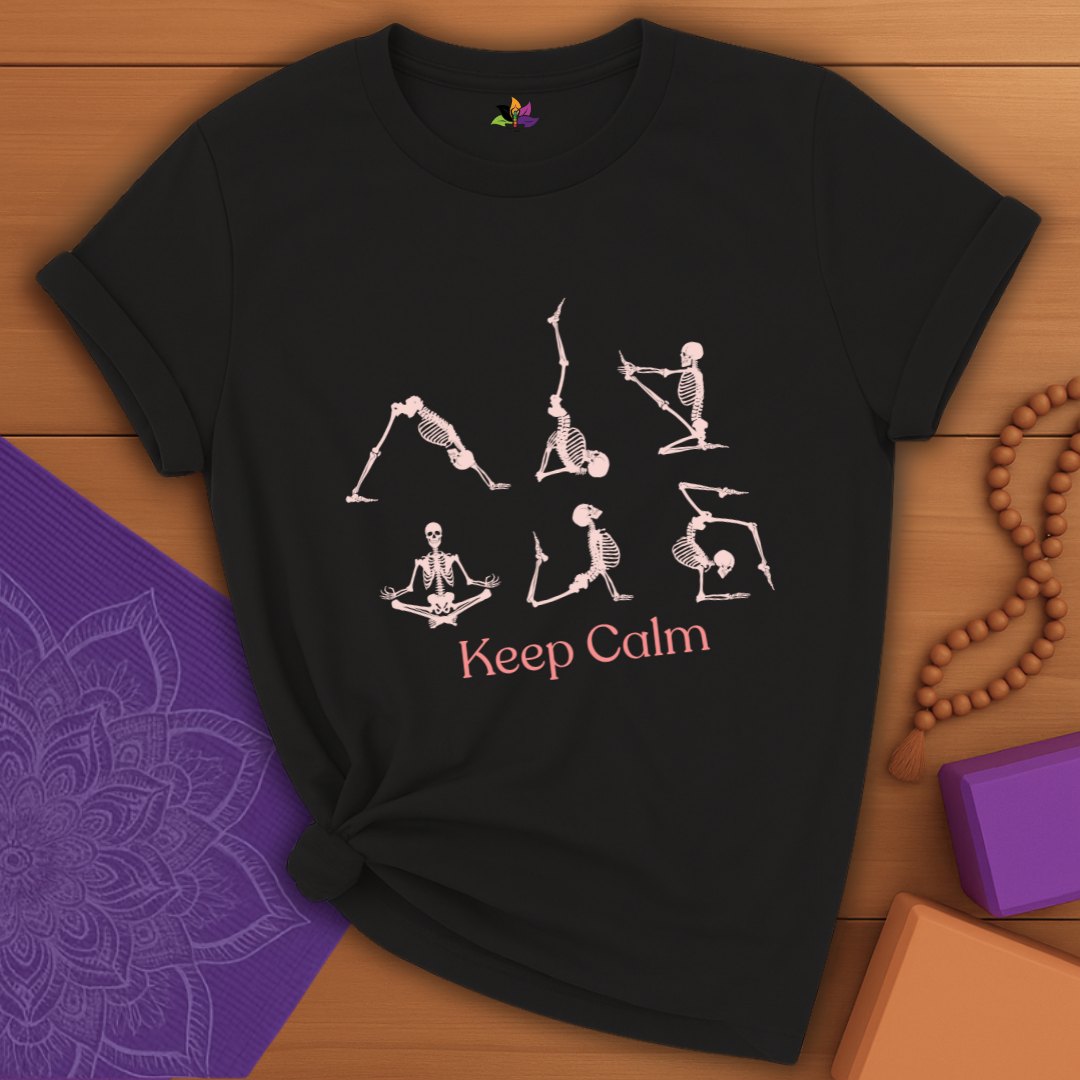 Keep Calm Yoga Skeleton T-shirt