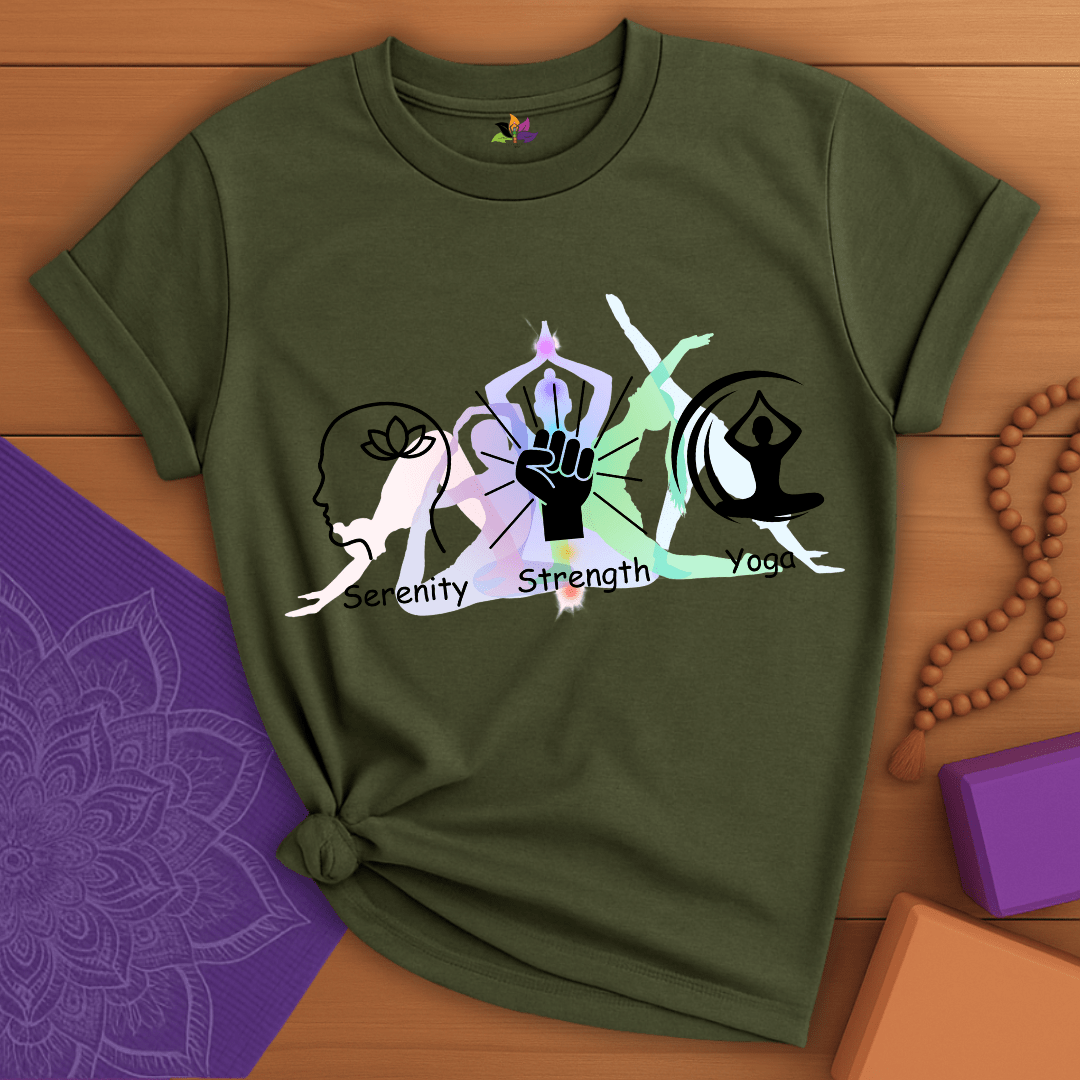 Serenity, Strength and Yoga T-shirt