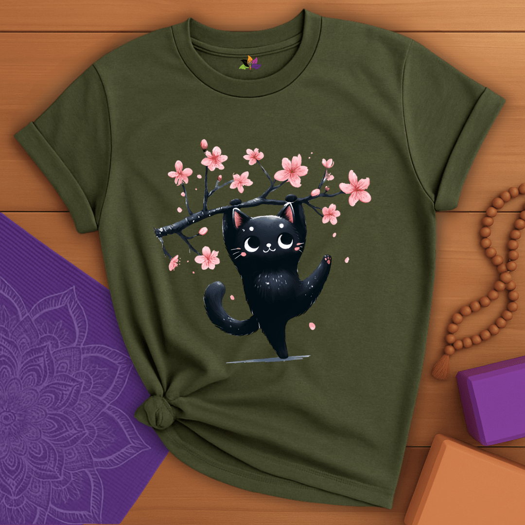 Cherry Blossom Cat T-shirt