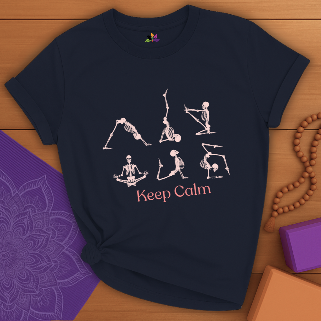 Keep Calm Yoga Skeleton T-shirt