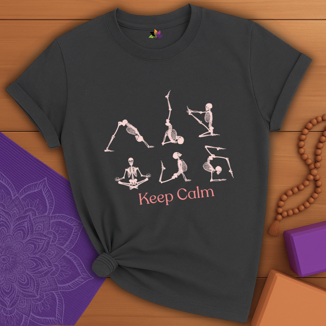 Keep Calm Yoga Skeleton T-shirt