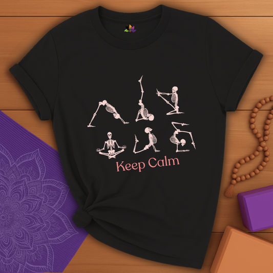 Keep Calm Yoga Skeleton T-shirt