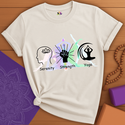 Serenity, Strength and Yoga T-shirt