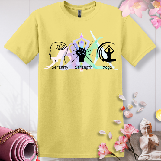 Serenity, Strength and Yoga T-shirt