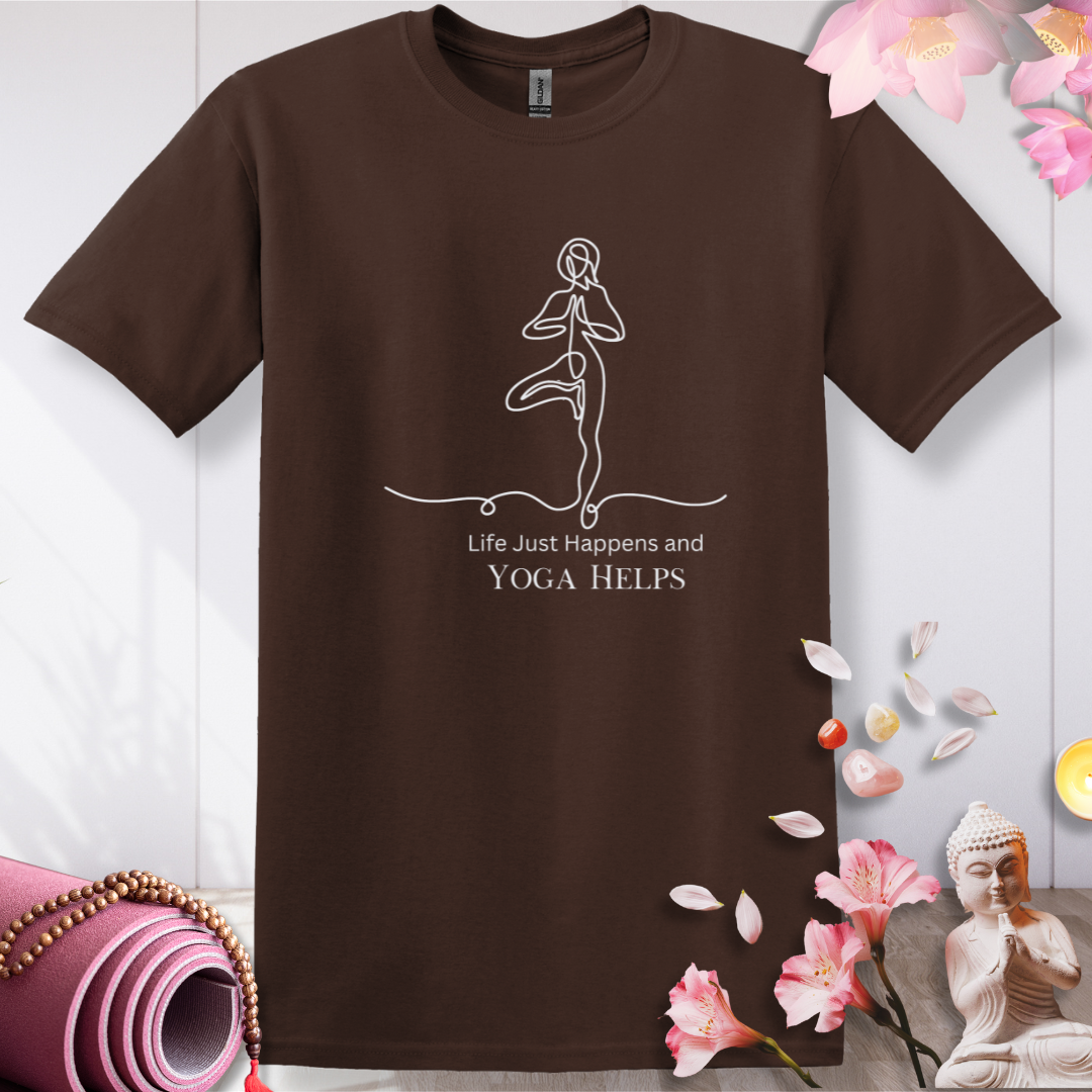 Life Happens, Yoga Helps T-shirt