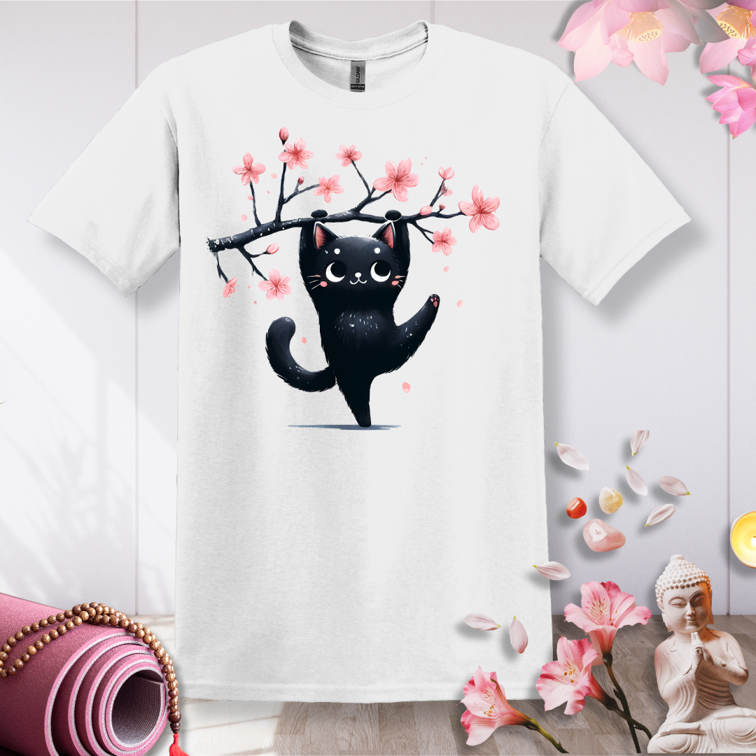 Cherry Blossom Cat T-shirt