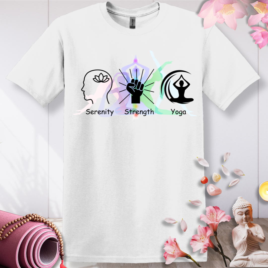 Serenity, Strength and Yoga T-shirt